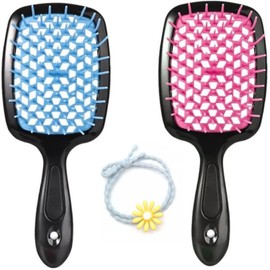 Detangling Hair Brush, 2Pcs Wet Brush Paddle Detangler Hair Brushes, Anti-static Hair Comb Massage Vented Brushes,Detangling Hair Brushes Anti Static Detangling Hair Brushes for Curly Hair,Blue and pink