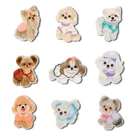 9 Pcs Cute Cartoon Puppy Fridge Magnets，9 Different Breeds of Puppies