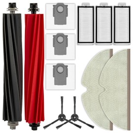 (12 Pack) Q5 Pro Replacement Parts Compatible with Roborock Q5 Pro/ Q5 Pro+/ Q8 Max/ Q8 Max+ Robot Vacuum, Accessories Kit, 2 Roller Brushes, 2 Side Brushes, 3 HEPA Filters, 3 Dust Bags, 2 Mop Pads