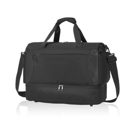 seyfocnia Gym Duffel Bag with Shoe Compartment, Lightweight Travel Bag for Men Women Carry On Overnight Bag Weekender Bag for Workout Sport-Black
