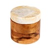 Creative Co-Op Mélange Acacia Wood Container with Marble Lid, Natural