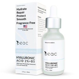 Hyaluronic Acid 2% + B5 Serum 30ml/1oz – USA Made - All Skin Types - Hyaluronic Acid for Face – Hydrating, Plumping & Lightweight – Fragrance Free Skincare – Moisturizing Face Serum for Women