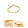 Suplight Women's Ring, Gold, Zirconia, V-Shaped, Simple, Half Eternity Ring,