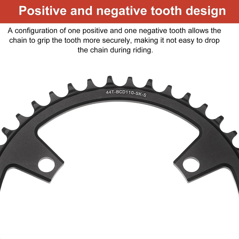 sourcing map 110BCD Bike Chainring 44T 7/8/9/10/11 Speed 184mm Dia,