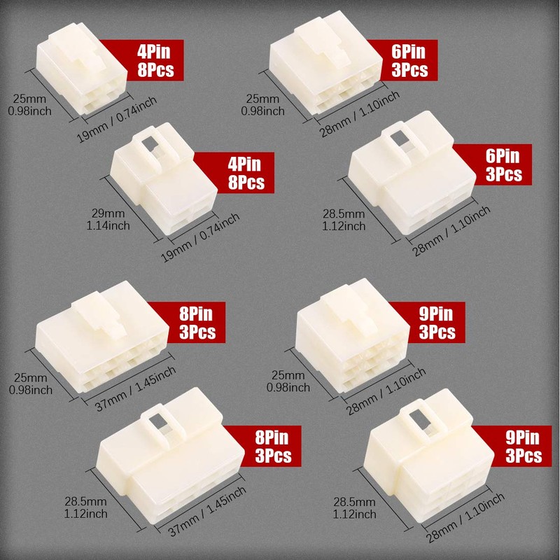 Hilitchi 6.3MM Electrical Automotive Wire Connectors Male Female Socket Plug
