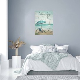 Beach Bathroom Wall Art Sea Turtle Sailboat Pictures Coastal Ocean Nautical Wall Decor Teal Canvas Prints Painting Beach Decorations Framed Artwork for Bathroom Living Room Bedroom 12"x16"