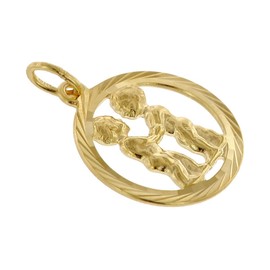 trendor Zodiac Sign Gemini 333 Gold + Gold-Plated Children's Chain Zodiac Sign Loving Necklace for Girls and Boys, Gift Idea, 75990-06, Gold