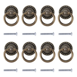 HXSYKJDM 8 Pcs Antique Bronzy Cabinet Knobs, Vintage Bronze Cabinet Knobs Pulls Handle, Cupboard Handles Knobs with Screws Single Hole Cupboard Handle for Drawers