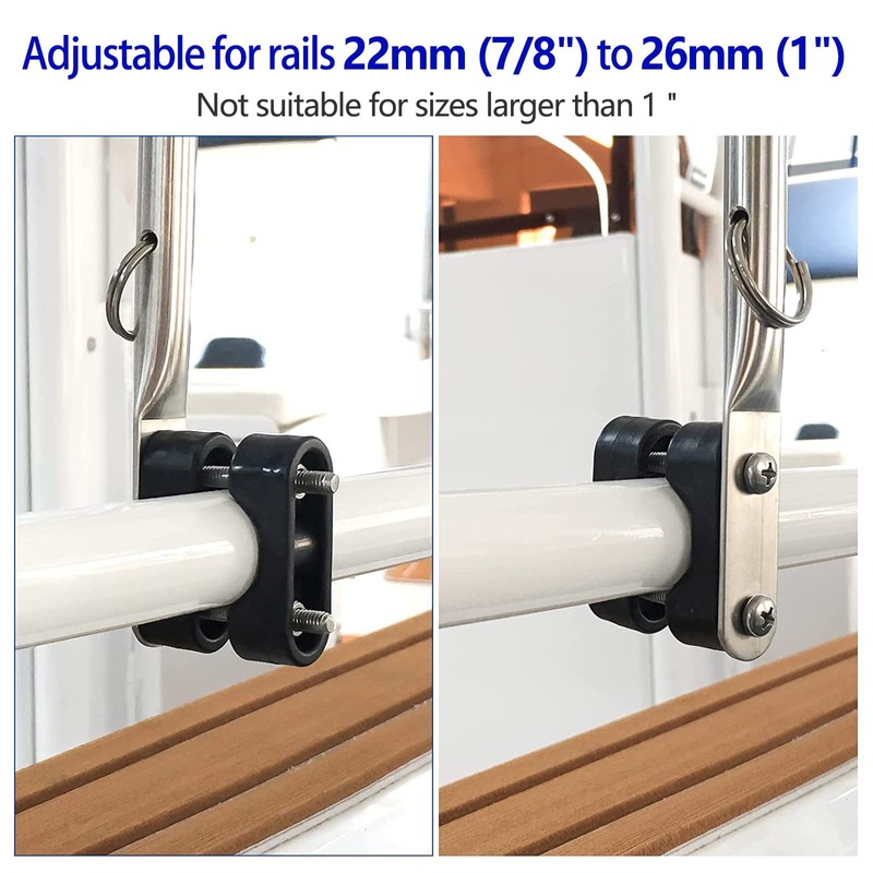 2 PCS Stainless Steel Rail Mount Boat Pulpit Staff, boat