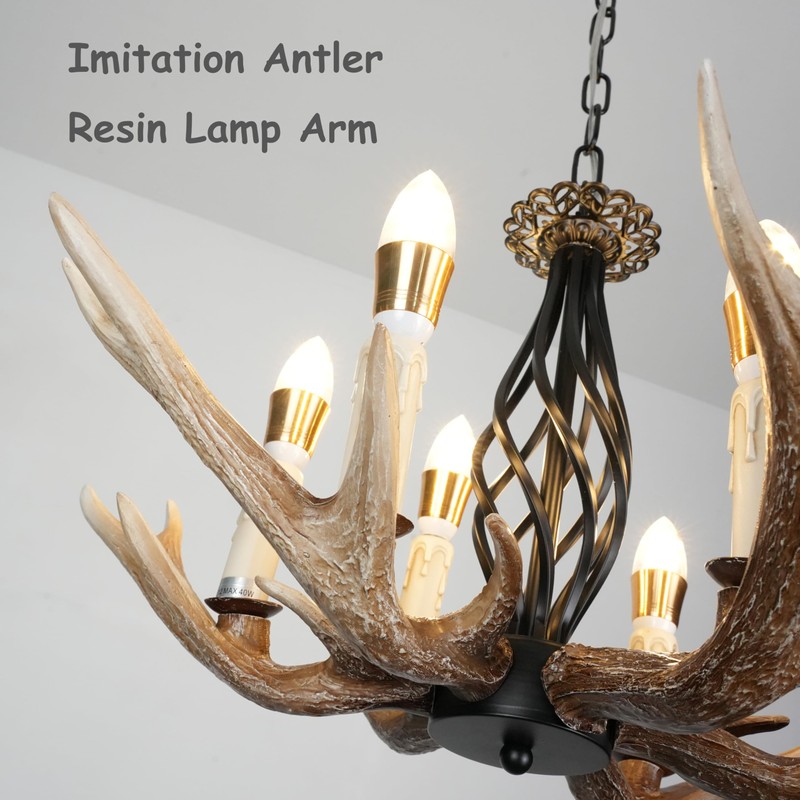 Skyblaze Rustic Antlers Chandelier 6-Light Deer Farmhouse Chandelier