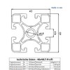 Aluminium Profile 40 x 40 mm Light Groove 8 Aluminium