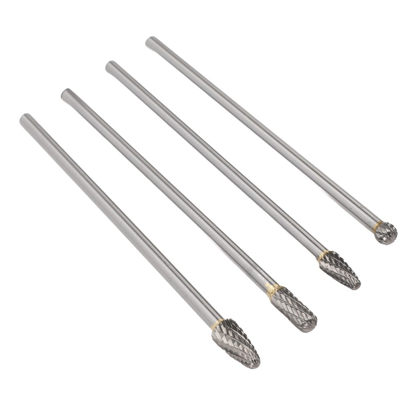 4pcs 6mm Tungsten Steel Carbide Rotary Burr Set Fits Rotary
