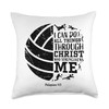 Philippians 4:13 Volleyball Gifts Teen Girls Teens Women Men Throw Pillow
