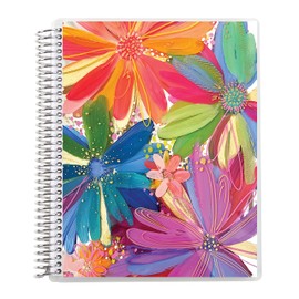Erin Condren 7" X 9" Lined Platinum Spiral Notebook - Ettavee Colorful Petals, 160 Lined Notes & Goal-Setting Pages, 80 Lb, Thick Paper, Stickers Included