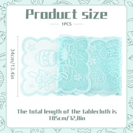 FainFun Lace Easter Table Runner 72" Long (Blue)