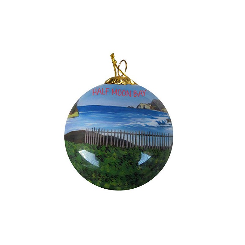 Art Studio Company Hand Painted Glass Christmas Ornament - Beach