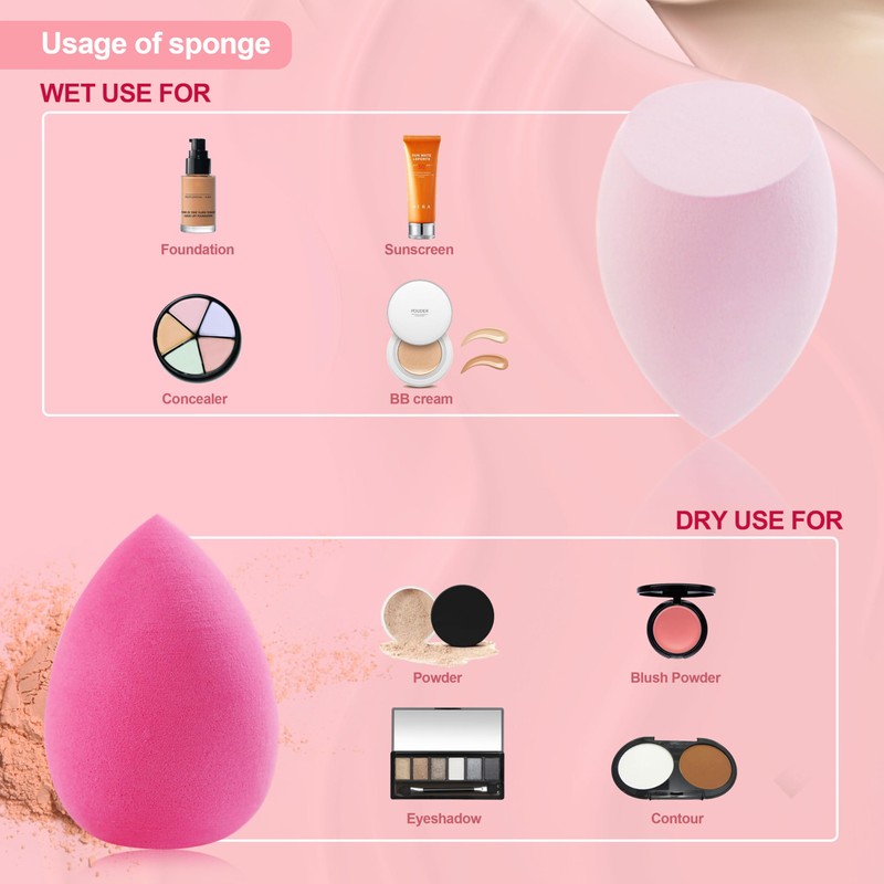 Makeup Sponge DUAIU 4 Pack Beauty Blender Foundation Sponges Set