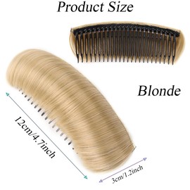 2Pcs Blonde Bun Bump Fluffy Hair Pads Invisible False Hair Base Inserts Bump It Up Volume Hair-Styling Tools Combs