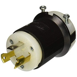 Hubbell hbl2611 enchufe de bloqueo, 30 Amp, 125 V, L5 – 30P, color negro y blanco