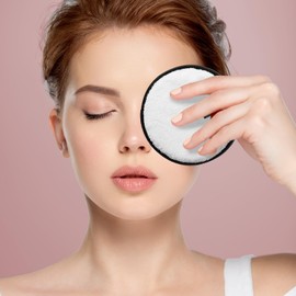 OzEssence Reusable Makeup Remover Pads Set, 4 Pcs Ultra-Soft Microfiber Face Pads,Just Add Water to Remove All Makeup, Eco Friendly & Machine Washable Suitable for Sensitive Skin & All Skin Types