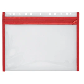VELOFLEX VELOFLEX 4354020 - Dokumentenhülle mit Reißverschluss, 1 Stück, DIN A4, abheftbar, rot, VELOBAG XS, Reißverschlusstasche