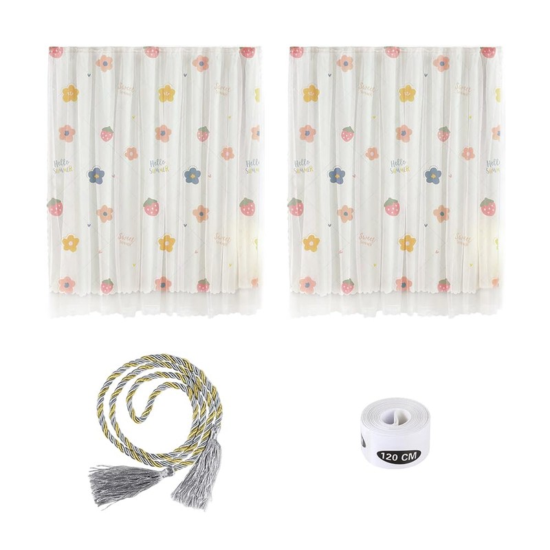 2pcs Bottom Bunk Bed Curtains Mid-Sleeper Tent Canopy Nets Blackout