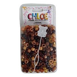 Chloe Hair Beads Round Shape (Mix Brown)