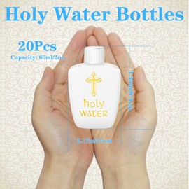 Ebucco 20 Pcs Holy Water Bottles Holy Water Empty Containers 60ml Holy Water Plastic Bottles