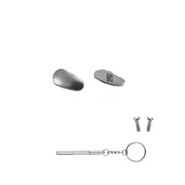 Eyeglass Nose Pads Metal Frames Titanium Glasses Nose Piece Screw Sunglass Nose Pads Glasses Repair Kits with Screws, Nose Pads and Screwdriver (Gun Color)