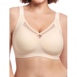 Brabalas Ultimate Comfort Bra for Women,Bras for Women No Underwire,Silky Smooth Bralettes T-Shirt Bra with Support and Lift 34B Nude