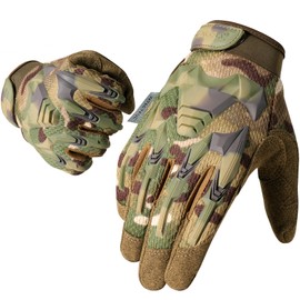 WTACTFUL Rubber Guard Tactical Gloves for Men Full Finger Protection Airsoft Paintball Hunting Hiking Bicycle Cycling Motorbike Motorcycle CP XL