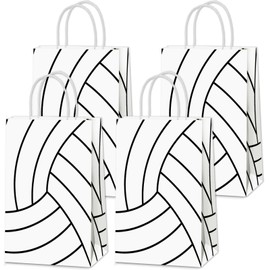 24Pcs Volleyball Gift Bags Volleyball Party Favor Volleyball Treat Candy Bags with Handles Volleyball Theme Party Paper Bag Sport Party for Baby Shower Birthday Party Decorations Supplies Boys Kids