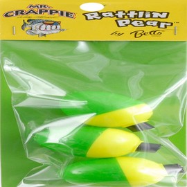 Mr Crappie RP4P-3YG Rattlin Pear Floats, 1.25-Inch, 3-Pack, Yellow/Green