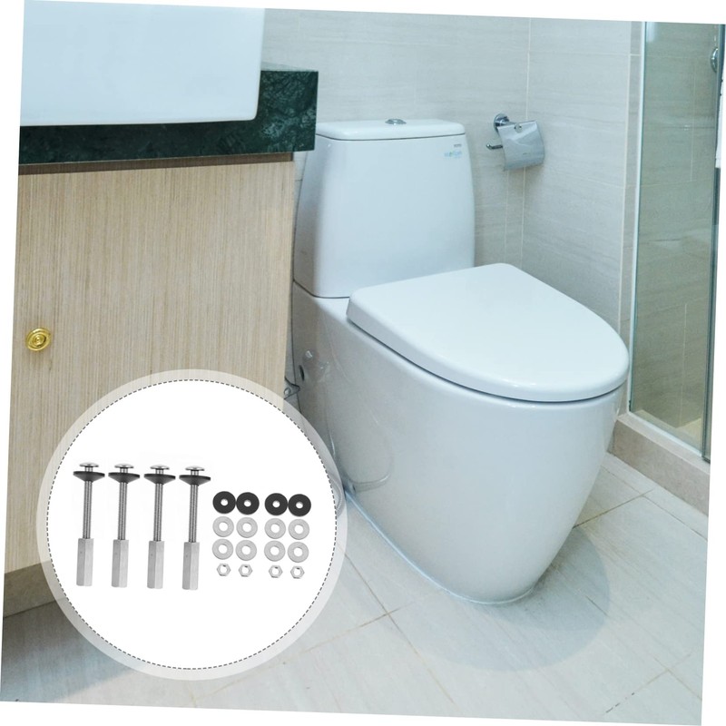 Gadpiparty 4pcs Toilet Tank Screw Durable Fixing Bolts with Washers