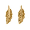 LES POULETTES BIJOUX - Gold Plated Mini Feather Earrings, Sterling