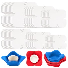 Teenyyou 36 Pcs Bowl Cozy Batting Pre Cut 6 Size Bowl Cozy Template Pattern Wrap Cut on Fold Template for Sewing DIY 7/8/9/10/11/12 Inch, Microwave Safe
