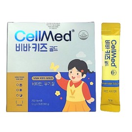 Cellmed Viva Kids Gold Zinc Vitamin D, 1 box, 360g / 셀메드 비바키즈골드 아연 비타민D, 1박스, 360g