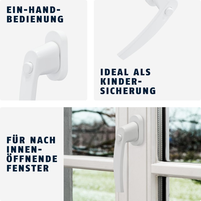 ABUS FG50 Window Handle Lockable with Push Button Without Key