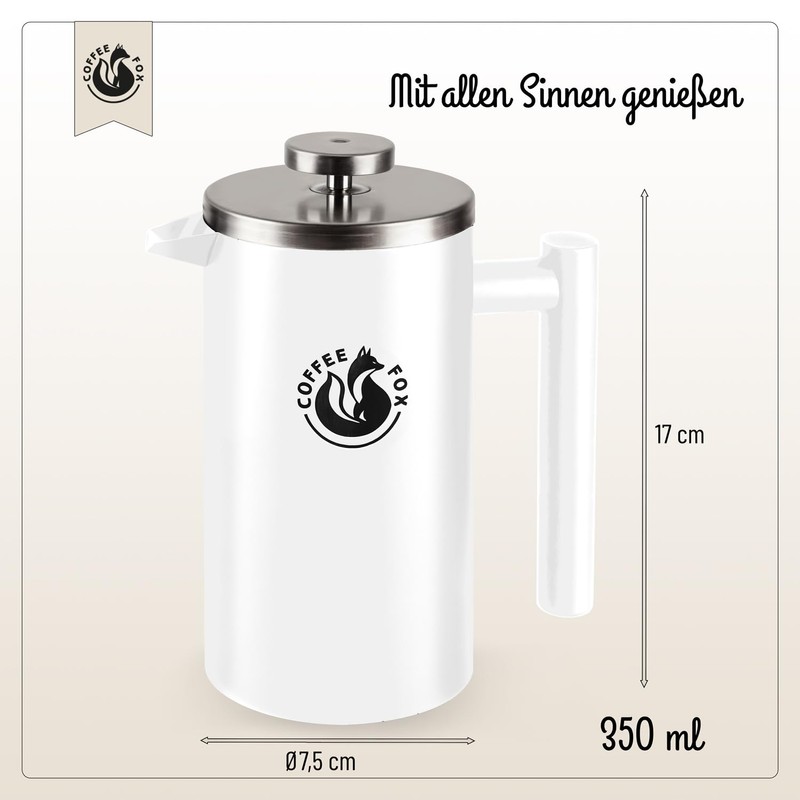 French Press Double Wall Stainless Steel Coffee Pot, Black Press