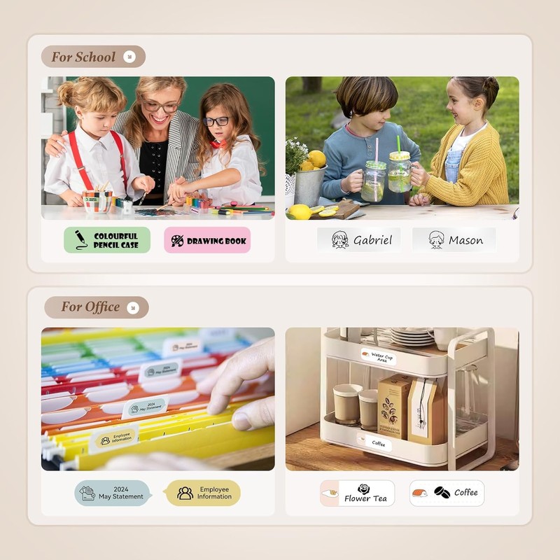 Label Maker D110 Bluetooth Thermal Label Maker Machine with Tape,