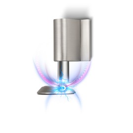 Yagman 1 Pack Magnetic Door Stoppers Indoor Adjustable Safety Bottom of Door Holder No Drilling Heavy Duty Floor Door Stop with Screws and Adhesive Brushed Nickel Easy to Install DS168BN-1