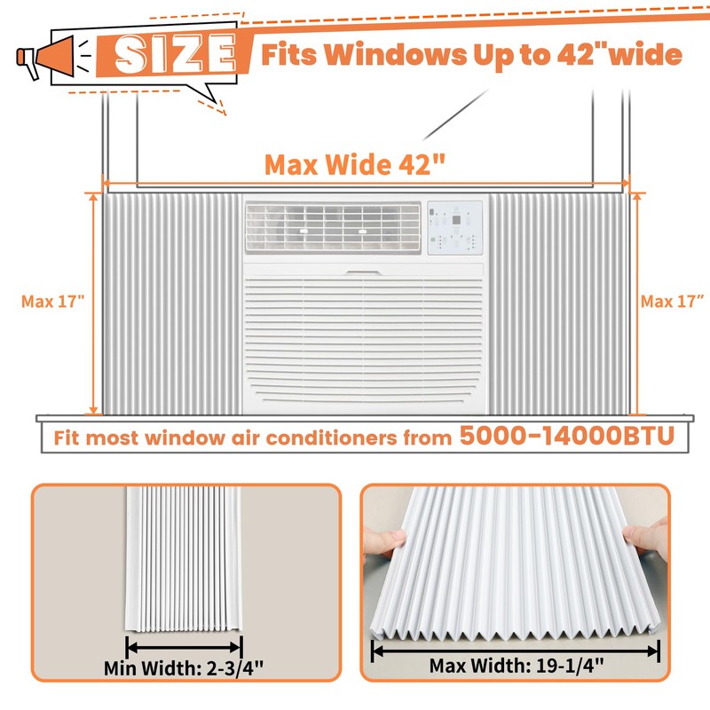 GCGOODS Window Air Conditioner Side Panels, Adjustable Window AC Side