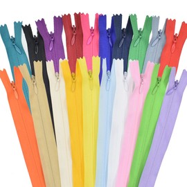 SHRJ - 40 cremalleras invisibles de nailon para costura, para manualidades, bolsas de ropa hechas a mano, textiles para el hogar, costura, artesanía, alcantarillado, 20 colores especiales (40 cm/15.7