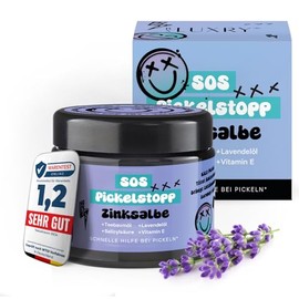 BS Luxry SOS Cream for Teenage Skin - For Pimples on the Face, Back & Butt - with Tea Tree Oil & Salicylic Acid - Anti-Blackheads - 50 ml Zinc Ointment for Blemished Skin, Acne & Rosacea