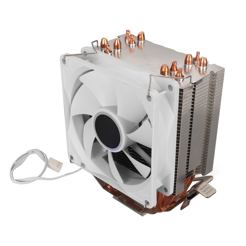 CPU Cooling Fan Professional Efficient 6 Tubes 3 Wires White
