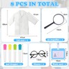 SPOKKI 8 Pcs Kids Lab Coat Doctor Scientist Costume, Size