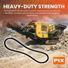 PIX TERMINATOR XS Single V-Belt, C 7/8 x 103in OC - Aramid-Corded Heavy-Duty Wrapped Rubber Drive Belt for Industrial Machinery Like Crushers, Mixers, Screens, Chippers, Stackers & Ball Mills