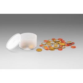 WISSNER active learning Euro - Coins, 45 Pieces In A Plastic Box with Lid