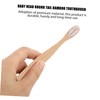 Gatuida 2pcs Natural Bamboo Toothbrushes Flexible Bristles Ergonomic Handle for