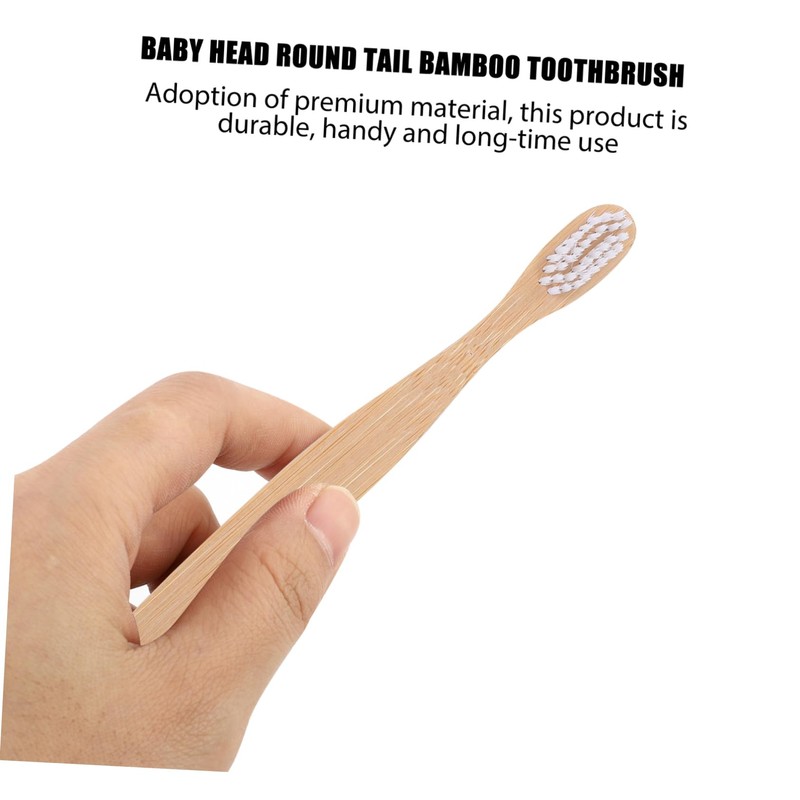 Gatuida 2pcs Natural Bamboo Toothbrushes Flexible Bristles Ergonomic Handle for